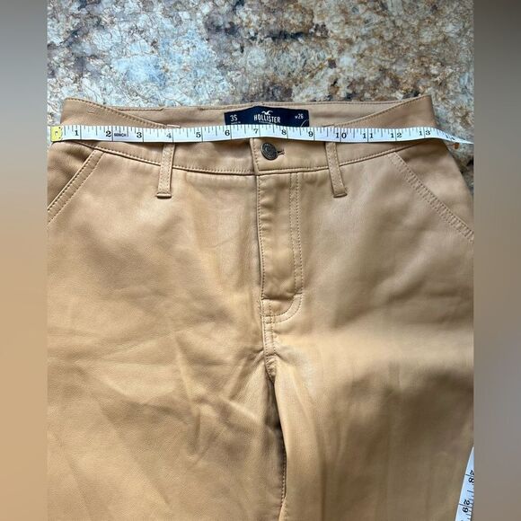 Hollister High-Rise Faux Leather Tan Pants - Picture 7 of 7